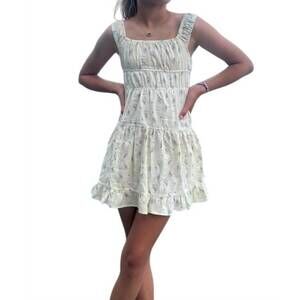 NEW LITTLE OLIN tween floral ruffle dress in white
